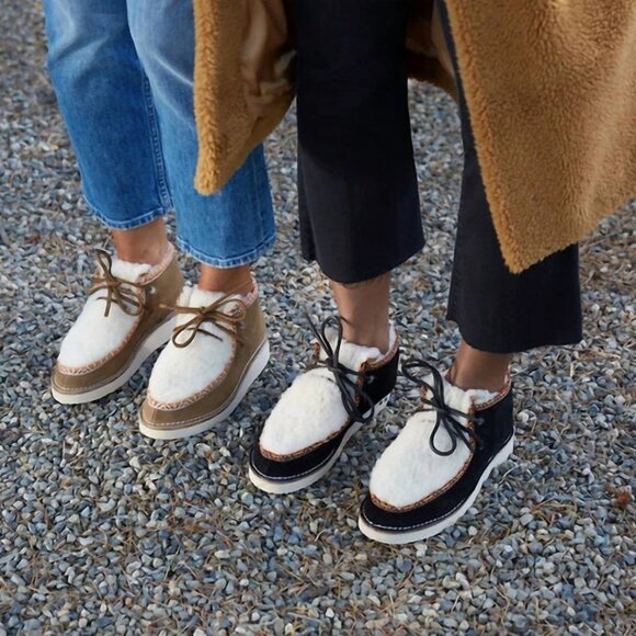 Beek Alpine Swift Ankle Boots Lace up Bootie Size 7 Suede Shearling Brown NEW - Picture 3 of 15